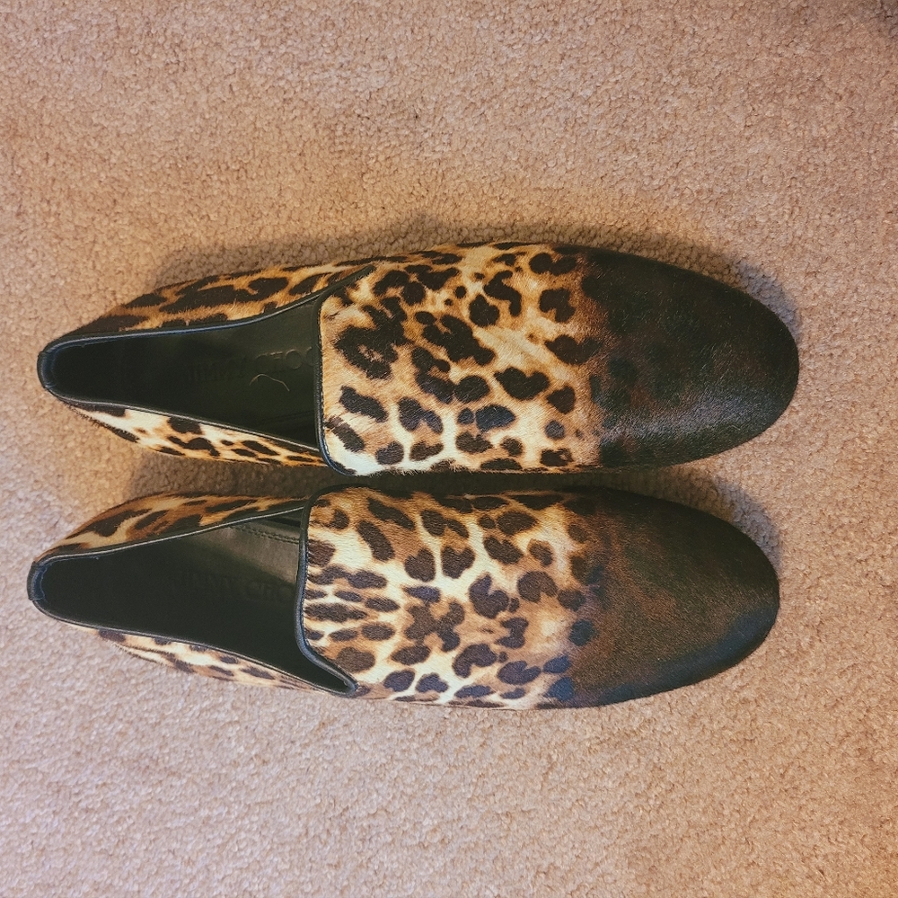 Jimmy Choo Leopard Print Loafers